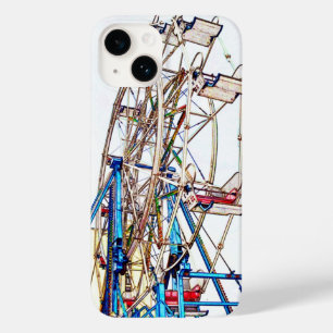 Coque Pour iPhone 14 Ferris Wheel-Chalk Outline par Shirley Taylor
