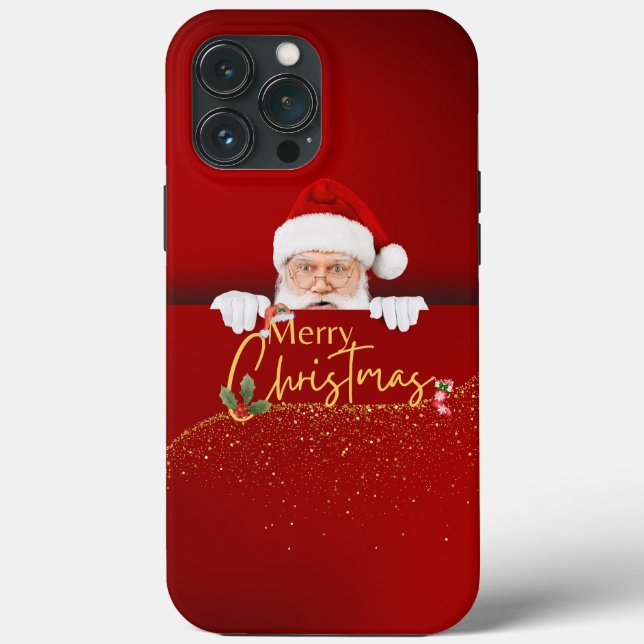 Coques Case-Mate iPhone Festive Cheer : Père Noël Joyeux iPhone de Noël (Verso)