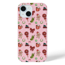 Festive Pink Gingerbread Christmas Phone Case