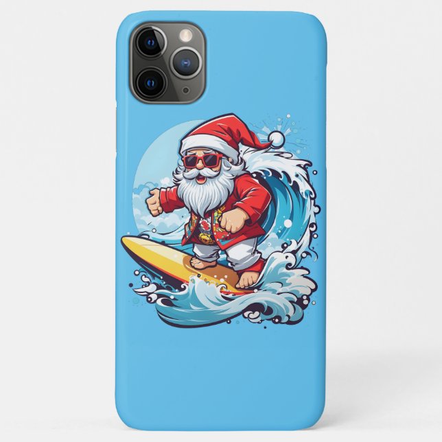 Coques Case-Mate iPhone Festive Santa Claus surfant Vagues de Noël (Dos)