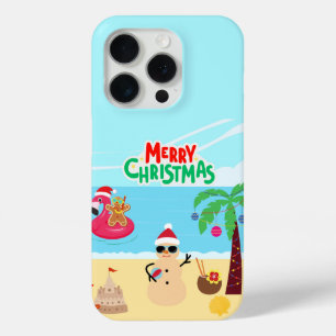 Coque iPhone 15 Pro Fête de Noël de plage