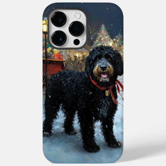 Coques Case-Mate iPhone Fête de Noël des chiens d'eau portugais (Verso)