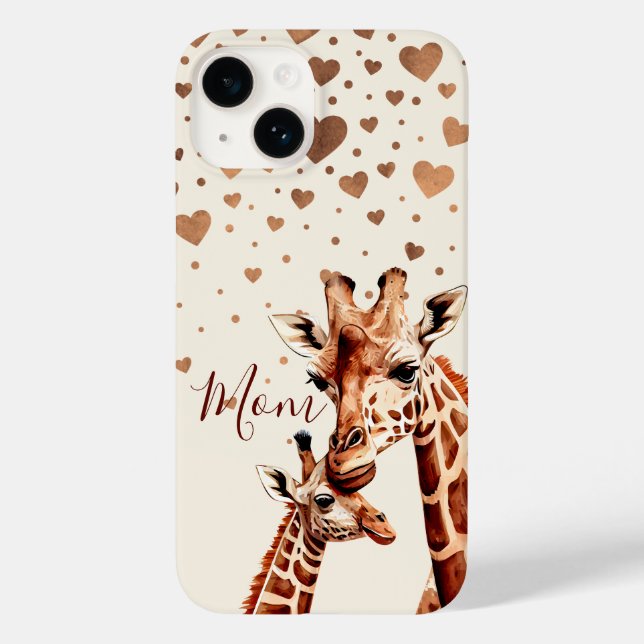 Coques Case-Mate iPhone Fête des mères de Giraffe, Bonne fête des mères (Verso)