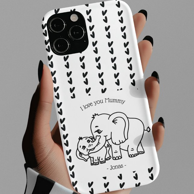 Coques Case-Mate iPhone Fête des mères Elephant Mum & Me personnalisée (Elephant Mum & Me Mother's Day personalized Case-Mate iPhone Case)