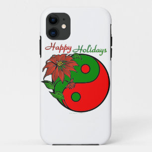 Coques Pour iPhone Fête Yin Yang Poinsettia Vert Rouge