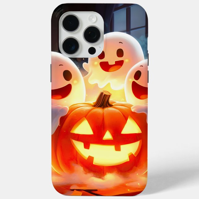 Coques Case-Mate iPhone Feu Citrouille éffrayant Ghost (Verso)