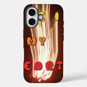 Coques iPhone 16 Feu dans mon coeur feux d'artifice lumineux Hakuna