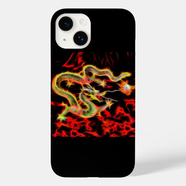 Coques Case-Mate iPhone Feu de dragon sur Lucky Energy (Verso)