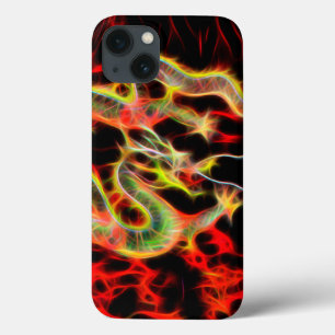 Etui iPhone 13 Feu de dragon sur Lucky Energy