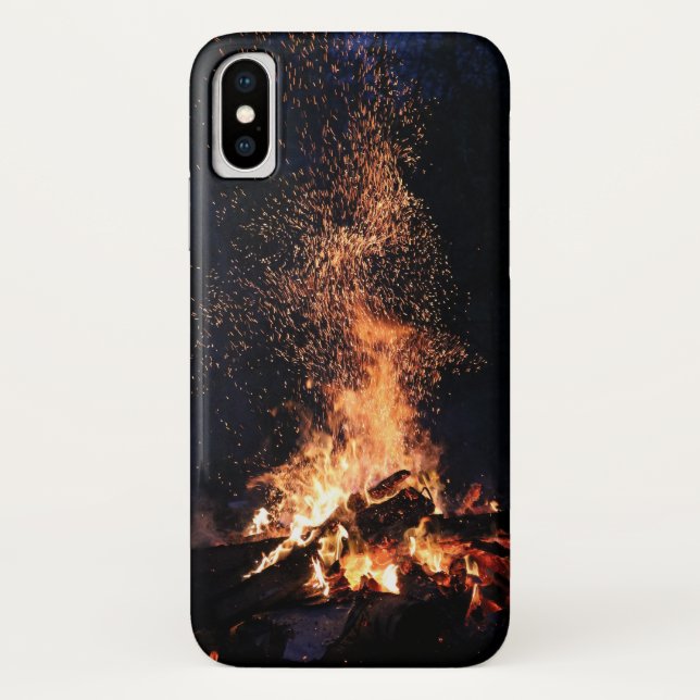 Coques Case-Mate iPhone Feu de joie à la nuit au camp (Dos)