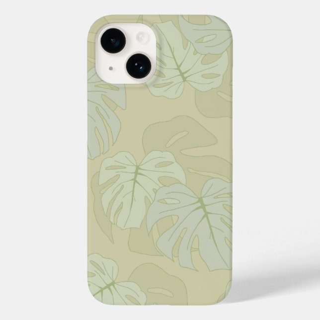 Coques Case-Mate iPhone Feuillage Monstera en vert tendre (Verso)