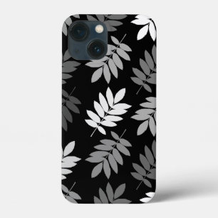 Case-Mate iPhone Case Feuille aînée grand motif noir blanc gris