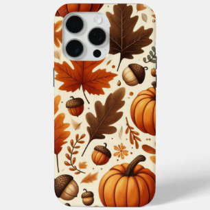 Coque iPhone 15 Pro Max feuille/citrouille/cavernes Automne
