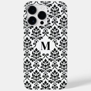 Coque Pour Pour iPhone 14 Pro Max Feuille Damask Motif noir (personnalisé)