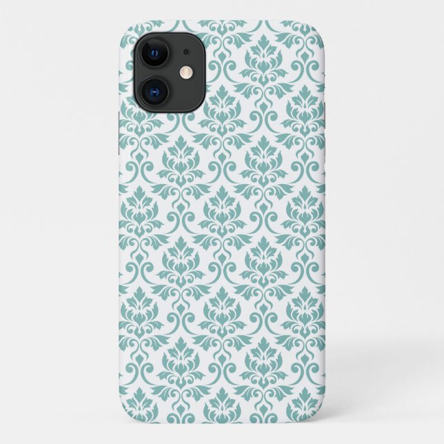 Coques Case-Mate iPhone Feuille Damask Motif Turquoise (Dos)