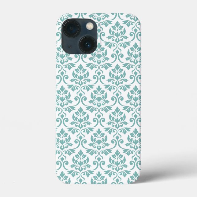 Coques Case-Mate iPhone Feuille Damask Motif Turquoise (Verso)