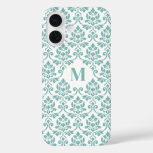 Coque Pour iPhone 16 Feuille Damask Motif Turquoise (personnalisé)