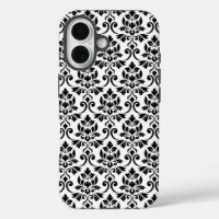 Feuille Damask Patte noir sur blanc