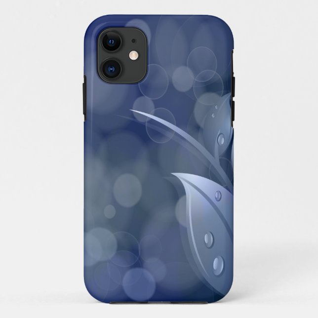 Coques Case-Mate iPhone Feuille de Blue Bokeh (Dos)