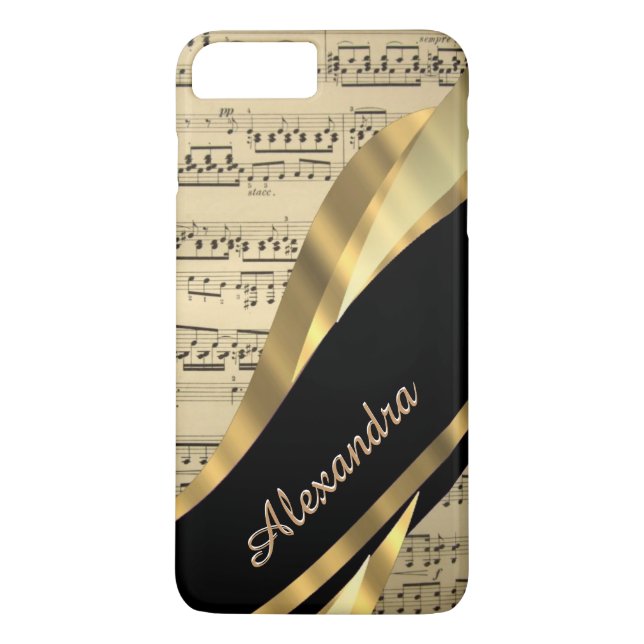 Coques Case-Mate iPhone Feuille de musique élégante personnalisée (Dos)