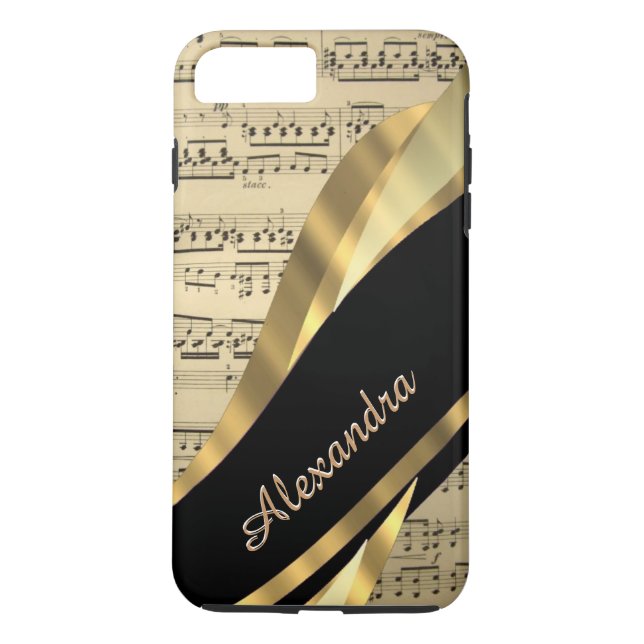 Coques Case-Mate iPhone Feuille de musique élégante personnalisée (Dos)