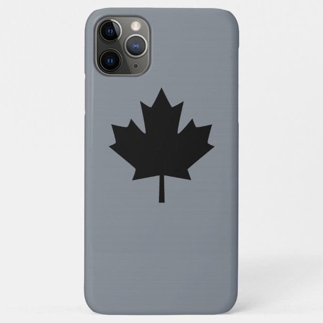 Coques Case-Mate iPhone Feuille d'érable noire canadienne gris (Dos)