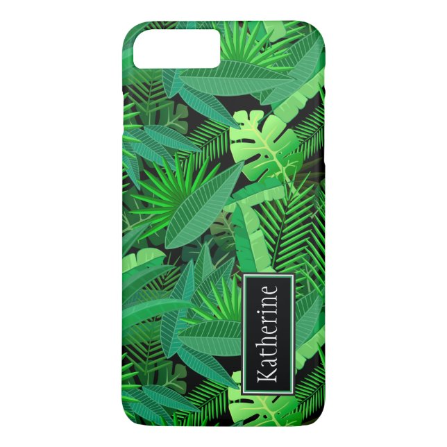 Coques Case-Mate iPhone Feuille Des Palmiers Tropicaux| Ajouter votre nom (Dos)