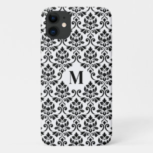 Case-Mate iPhone Case Feuille Motif Damask Noir (Sur mesure)