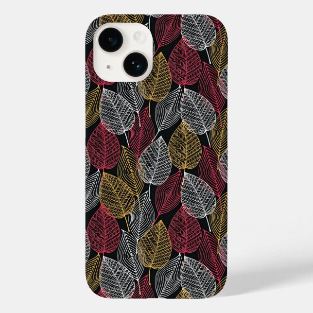 Coques Case-Mate iPhone Feuille squelette moderne Motif d'automne (Verso)