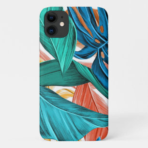 Case-Mate iPhone Case Feuille tropical bleu vert