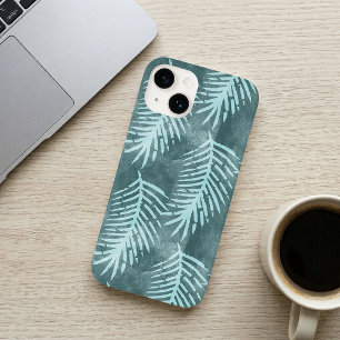 Coque Pour iPhone 14 Feuille tropicale aquarelle vert cyan