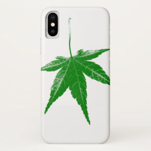Etui iPhone Case-Mate Feuille verte sur blanc