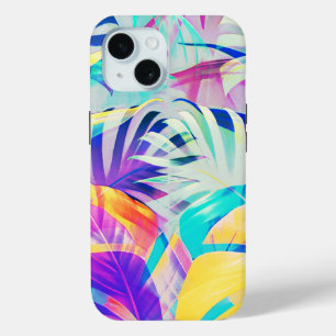 COQUE POUR iPhone 15 FEUILLES ABSTRAITES NATURE FLORAL