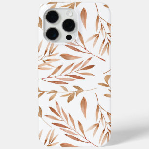 Coque iPhone 15 Pro Max Feuilles d'automne aquarelle neutre Feuillage d'au