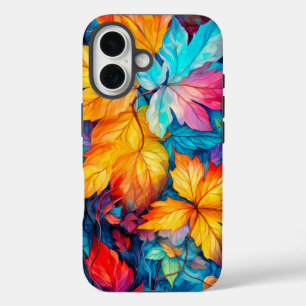 Coque Pour iPhone 16 Feuilles d'automne en chute colorée