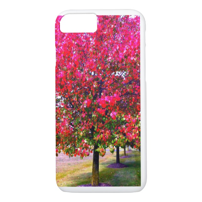 Coques Case-Mate iPhone Feuilles d'automne impressionnistes roses (Dos)