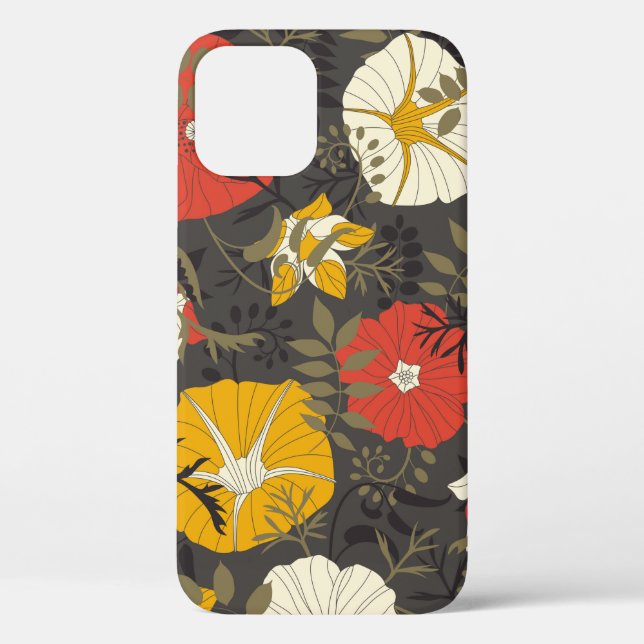 Coques Case-Mate iPhone feuilles de dessins animés et fleurs sur un arrièr (Verso)