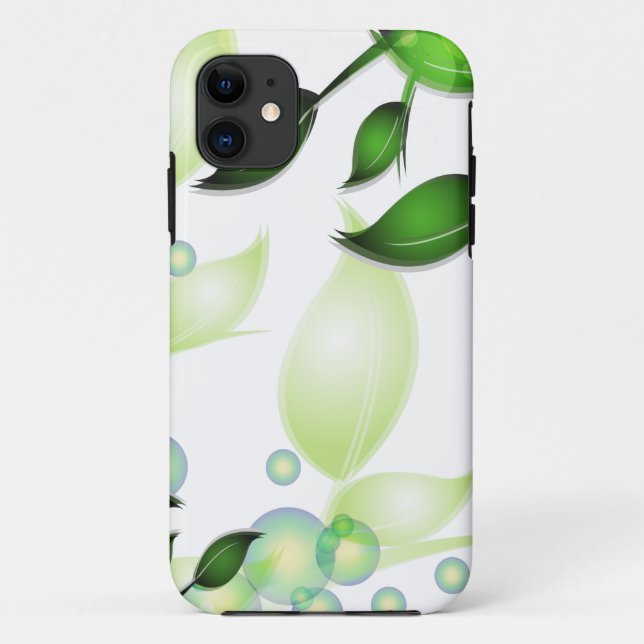 Coques Case-Mate iPhone Feuilles de jardin frais sur blanc (Dos)