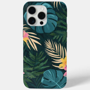 Coque iPhone 15 Pro Max Feuilles de jungle tropicale
