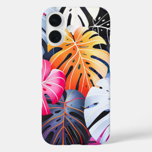 Coque Pour iPhone 16 Feuilles de la Monstera d'été tropicale