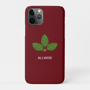Case-Mate iPhone Case Feuilles de Laurier Vert Moderne sur Fond Cramoisi