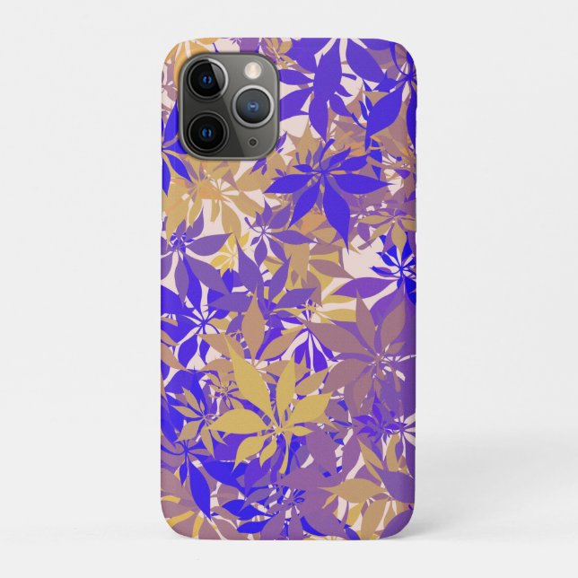 Coques Case-Mate iPhone Feuilles de marronnier bleues pourpres et crème (Dos)