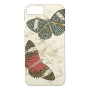 Coques Pour iPhone Feuilles de Sepia avec papillons colorés