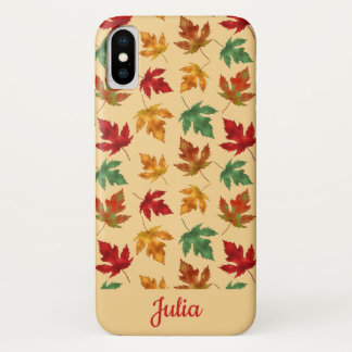 Case-Mate iPhone Case Feuilles d'érable d'automne avec nom personnalisé