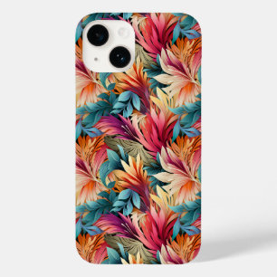 Coque Pour iPhone 14 Feuilles d'été exotiques et colorés