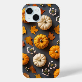 Coque Pour iPhone 15 Feuilles et fleurs de automne mignonnes