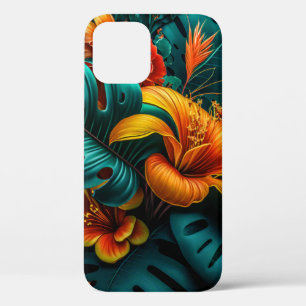 Case-Mate iPhone Case Feuilles et fleurs tropicales élégantes et colorée