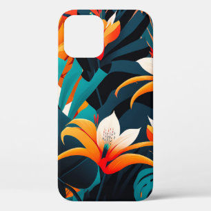 Case-Mate iPhone Case Feuilles et fleurs tropicaux colorés et élégants  