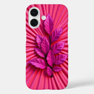 Coque Pour iPhone 16 Feuilles roses rayonnants éclate Coque-coque iphon