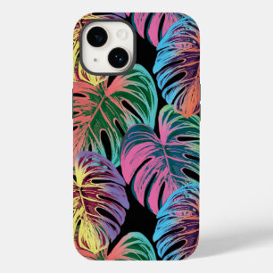Coque Pour iPhone 14 Feuilles tropicaux colorés